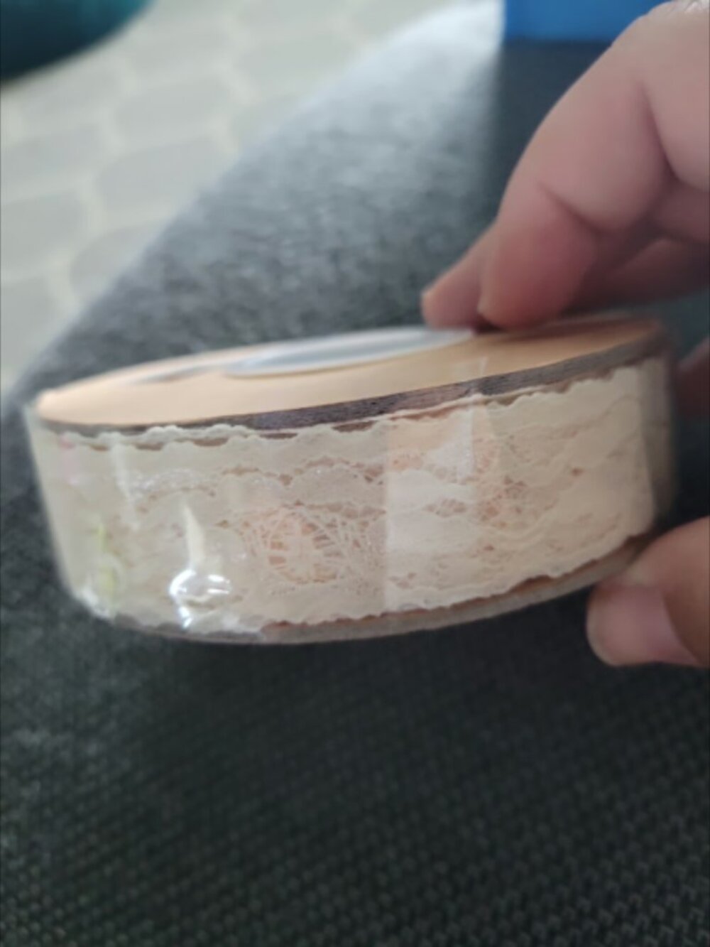 Ivory Chantilly lace. New